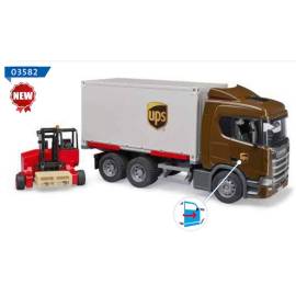 SCANIA Super 560R 6x4 UPS carrier with forklift Die cast 