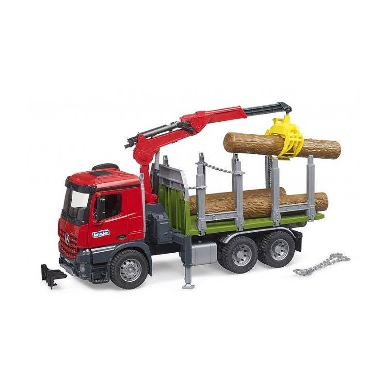 MERCEDES Arocs 6x4 logging truck with crane and logs Die cast 