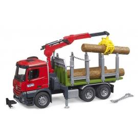 MERCEDES Arocs 6x4 logging truck with crane and logs Die cast 