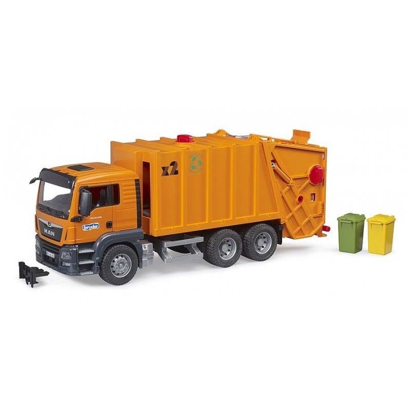 MAN TGS 6x4 trash can with 2 trash cans Die cast 