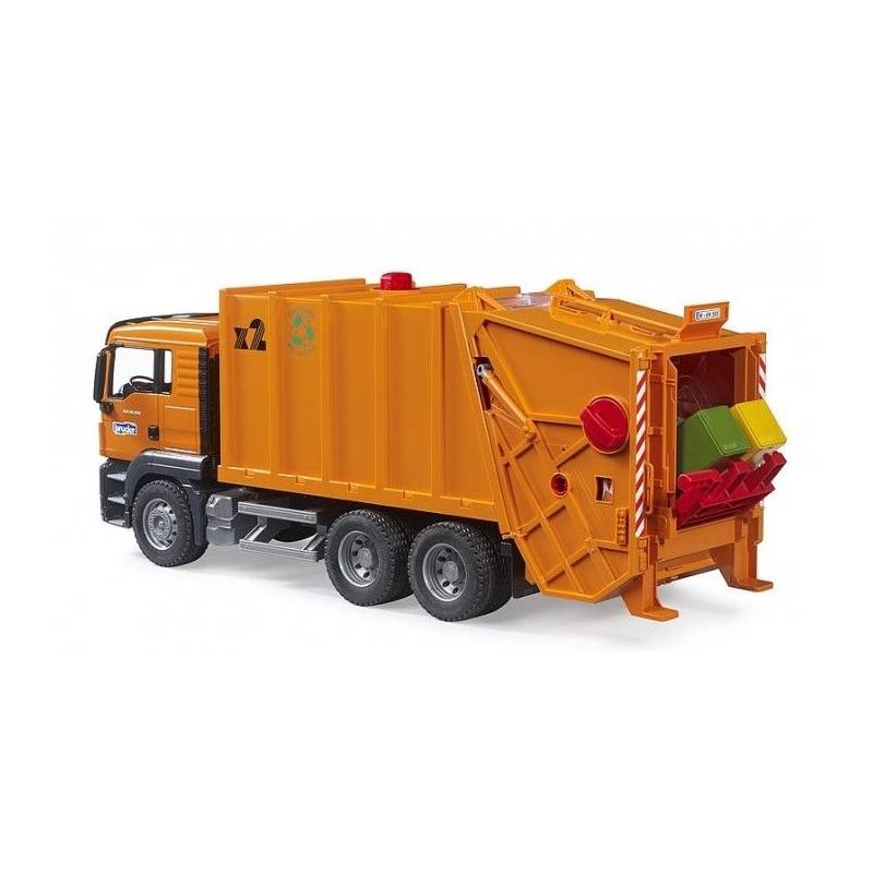 MAN TGS 6x4 trash can with 2 trash cans BRUDER