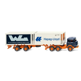 KRUPP 6x2 with tray and HAPAG LLOYD/WL fridge container Die cast 