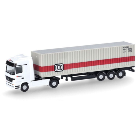 MERCEDES BENZ Actros 4x2 and 3-axle container trailer DEUTSCHE BAHN Die cast 