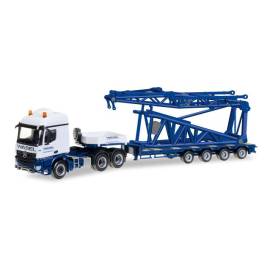 MERCEDES BENZ Arocs S SZ 6x4 Wasel transport with semi low loader 4 axles and loading Die cast 