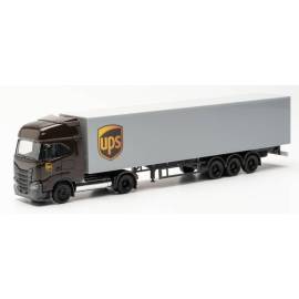 IVECO S-WAY LNG BOX 4x2 semi-trailer 3 axles UPS Die cast 