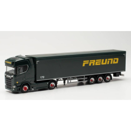 SCANIA CS 20 HD 4X2 with 3-axle moving floor semi-trailer SPEDITION FREUND Die cast 