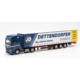 MAN TGX GX 4x2 curtainsider semi-trailer 3 axles DETTENDORFER Die cast 