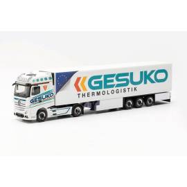 MERCEDES BENS 4x2 Actros G with white GESUKO 3-axle trailer Die cast 