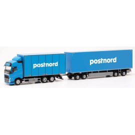 VOLVO FH Gl. XL 6x2 carrier with trailer 2+2 Axles POSTNORD Die cast 