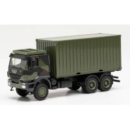 IVECO Trakker 6x6 carrier with 20 Feet container Camouflage Die cast 