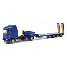 SCANIA CR ND 6x4 with heavy equipment transport 3 Axles WEHRTECHNISCHE DIENSTSTELLE Die cast 