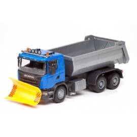 SCANIA G 6x4 blue with snow plow Die cast 