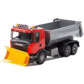 SCANIA G 6x4 red with snow plow Die cast 