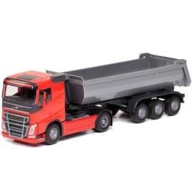 VOLVO FH16 4x2 red with 3 axle tipper Die cast 