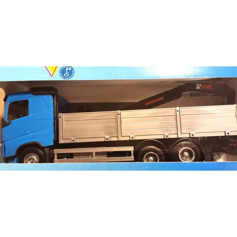 VOLVO FH 6x4 blue with HIAB rear loading crane Diecast truck model