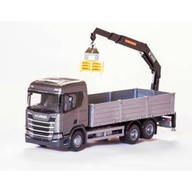 SCANIA CR 500 6x4 gray with HIAB rear loading crane Die cast 