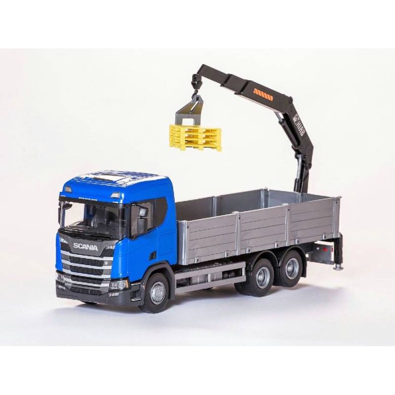 SCANIA CR 500 6x4 blue with HIAB rear loading crane Die cast 