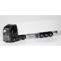 VOLVO FH16 GL 750 XL 4x2 black with 3 Axles White trailer Diecast truck model