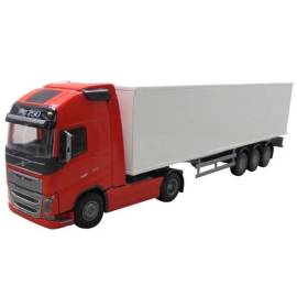 VOLVO FH16 750 Globettrotter XL 4x2 red with 3 axle trailer Die cast 