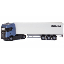SCANIA S410 4x2 blue with 3 axle trailer Die cast 