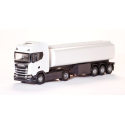 SCANIA S 410 4x2 white with 3 axle tank trailer Diecast truck model