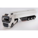 VOLVO FH4 XL 4x2 white with 3 axle tank trailer Diecast truck model