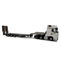 MERCEDES Actros Gigaspace 6x4 with NOOTEBOOM heavy equipment transport 3 DEUTZ gray axles Die cast 