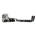 MERCEDES Actros Gigaspace 6x4 with NOOTEBOOM heavy equipment transport 3 DEUTZ gray axles Diecast truck model