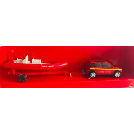 FIAT Panda firefighter with boat and transport trailer 