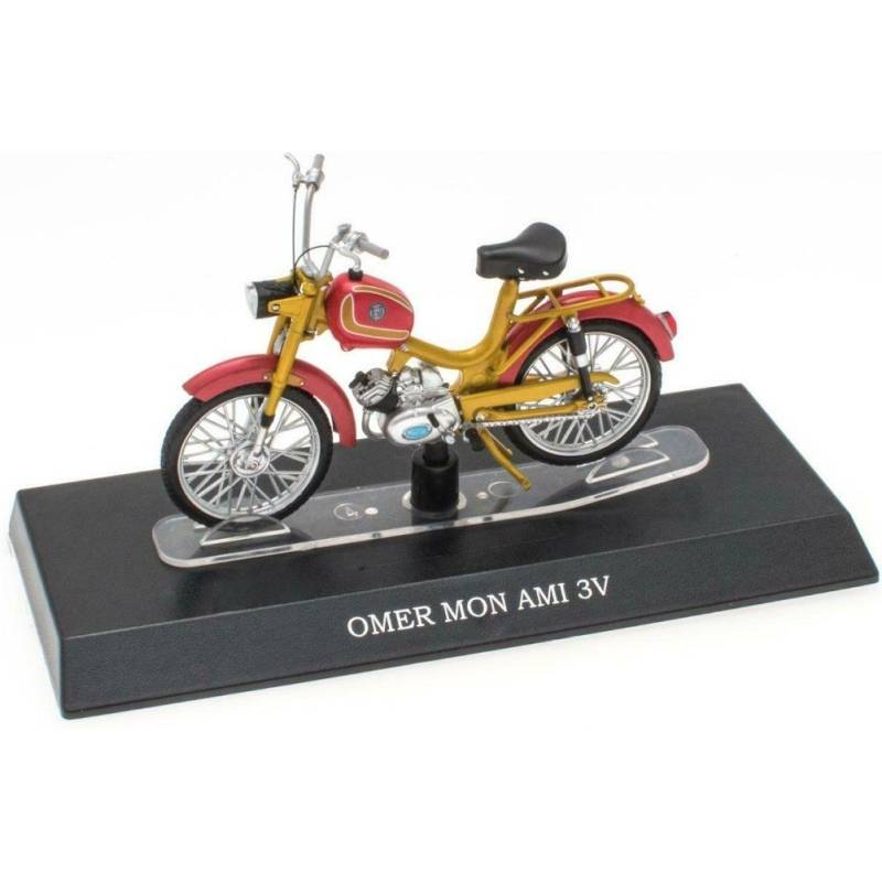 OMER Moped Mon AMI 3v yellow and red Die cast 