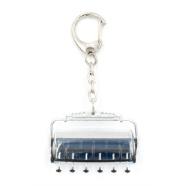 6-seater chairlift key ring Blue gray hood 