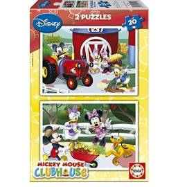 2 DISNEY 20 Piece Puzzles - Mickey on the farm 