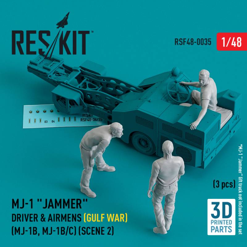 MJ-1 'Jammer' Driver & airmen (Gulf War) (MJ-1B, MJ-1B/C) (scene 2) (3 pcs) (3D-Printed)