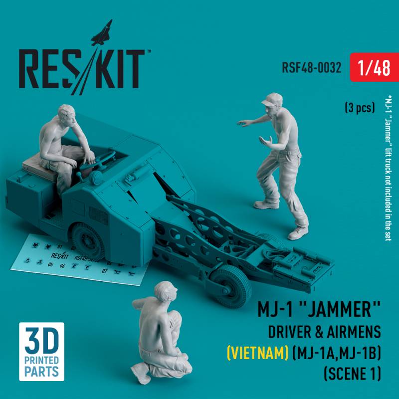 MJ-1 'Jammer' Driver & airmen (Vietnam) (MJ-1A,MJ-1B) (scene 1) (3 pcs) (3D-Printed)