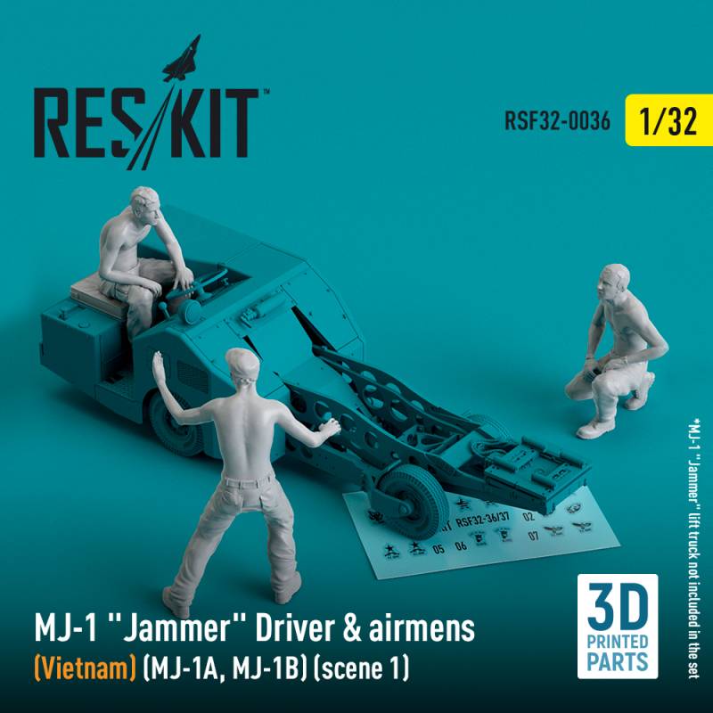 MJ-1 'Jammer' Driver & airmen (Vietnam) (MJ-1A,MJ-1B) (scene 1) (3 pcs) (3D-Printed)