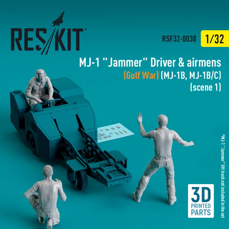 MJ-1 'Jammer' Driver & airmen (Gulf War) (MJ-1B, MJ-1B/C) (scene 1) (3 pcs) (3D-Printed)