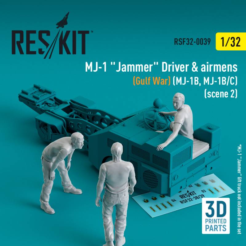 MJ-1 'Jammer' Driver & airmen (Gulf War) (MJ-1B, MJ-1B/C) (scene 2) (3 pcs) (3D-Printed)