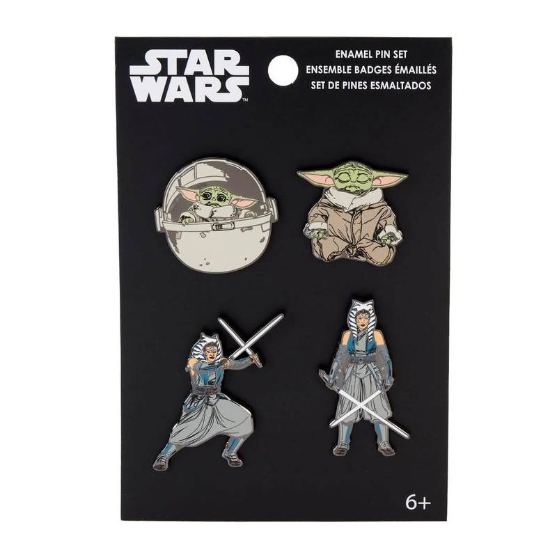 SW Star Wars Funko 4 Pins Set Ahsoka Yoda Action 