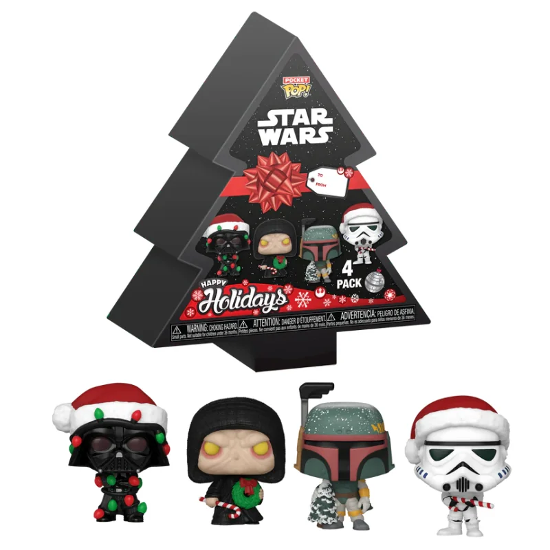 STAR WARS - Pocket Pop 4 Pack - Tree Holiday Keychain 