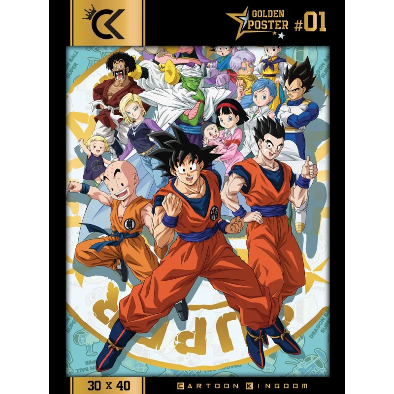 DBZ Dragon Ball Super Golden Poster Characters Poster, Wallscroll