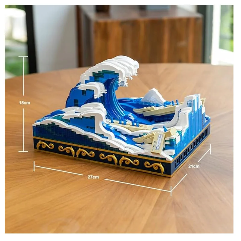 Japan Ukiyo-E Pantasy Kanagawa Surfing 15cm Set To Construct Pop culture:Manga model kit