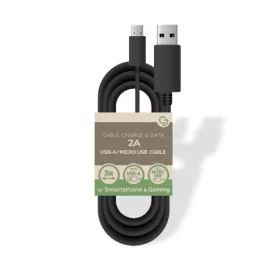 USB A/MicroUSB 5V/2A charge/data cable - 3m - Bulk - Black 