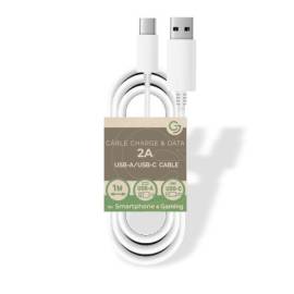 USB A/USB C 5V/2A charge/data cable - 1m - Bulk - White 