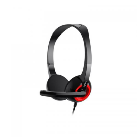 HAVIT - Wired Headset and Microphone - Black and Red 