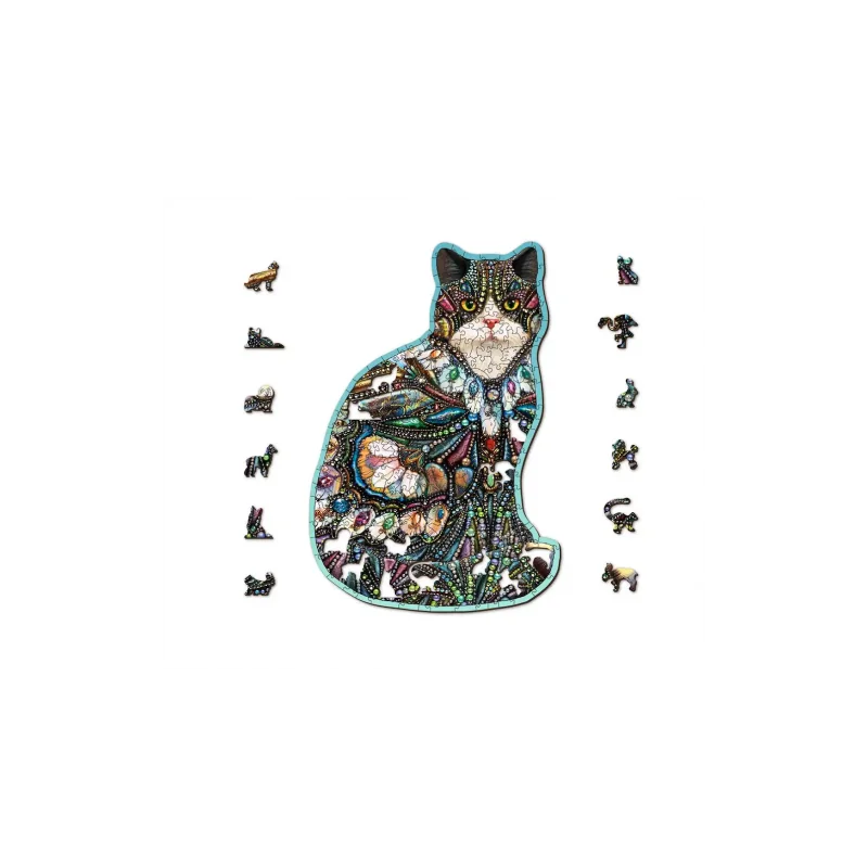 Wooden puzzle – The Bijou Cat – 250 pcs (40 unique pcs) Jigsaw puzzle