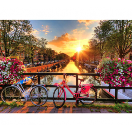 Wooden puzzle – Bikes in Amsterdam – 1010 pcs (100 unique pcs) 