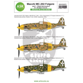 Decal Macchi MC.202 Folgore Part 1 Regia Aeronautica 21°Gruppo Caccia 