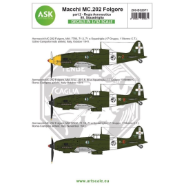 Decal Macchi MC.202 Folgore Part 2 Regia Aeronautica 80° Squadriglia 