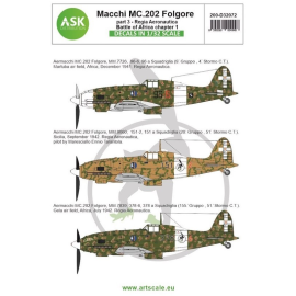 Decal Macchi MC.202 Folgore Part 3 Regia Aeronautica Battle of Africa chapter 1 