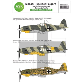 Decal Macchi MC.202 Folgore Part 6 Captured aircraft German Luftwaffe 